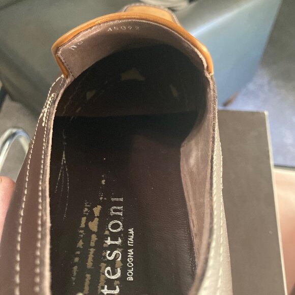 a.testoni Italian-made Loafer/Moccasin  Brown Leather and Caramel Suede, Size 10